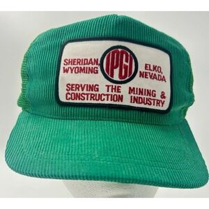 Vintage Corduroy Trucker Hat Mining Construction PPI Wyoming Nevada Snapback